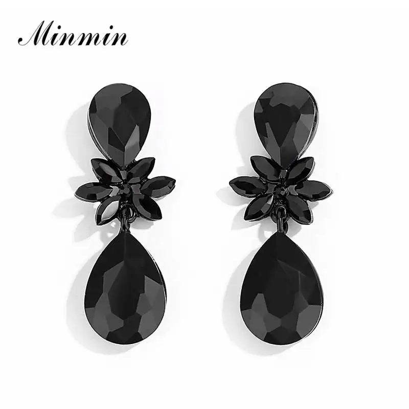 Minmin Cute Flower Crystal Drop Earrings Female Vintage Black Marquise Rhinestone Teardrop Long Dangle Earrings for Women EH1468
Minmin Cute Flower Crystal Drop Earrings Female Vintage Black Marquise Rhinestone Teardrop Long Dangle Earrings for Women EH1468