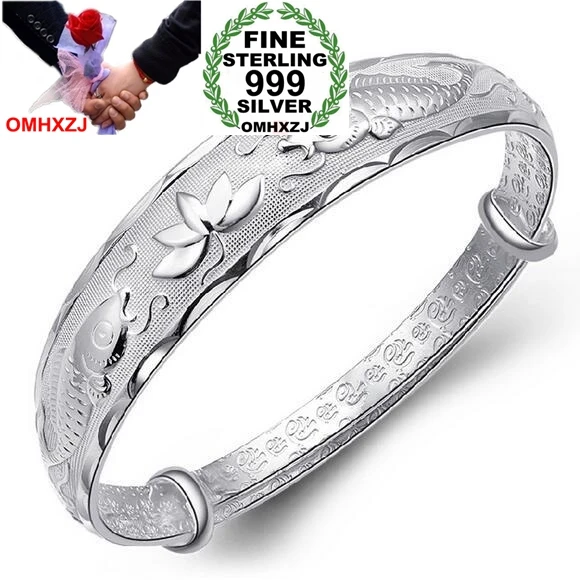 OMH Wholesale fashion Double fish lotusn woman kpop star Fine 999 Sterling Silver adjustable bracelet Bangles gift SZ17
OMH Wholesale fashion Double fish lotusn woman kpop star Fine 999 Sterling Silver adjustable bracelet Bangles gift SZ17