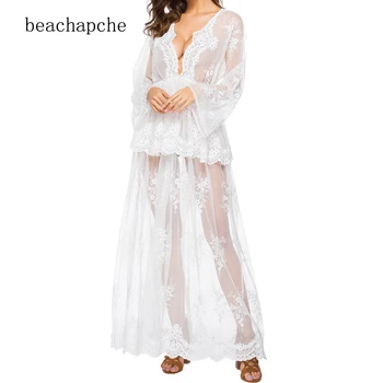Women Boho Lace White Black Maxi Dress 2018 Spring Summer Beach Ruffle Dresses Sexy See-through Party Vestido
Women Boho Lace White Black Maxi Dress 2018 Spring Summer Beach Ruffle Dresses Sexy See-through Party Vestido
