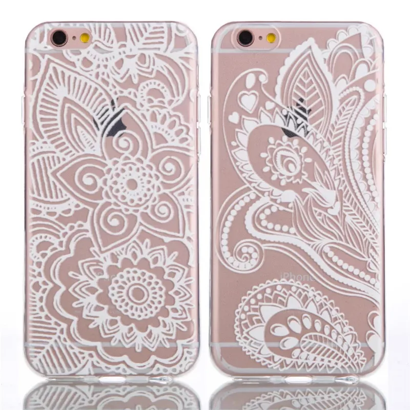Beautiful White Floral Mandala Palace Flower Elephant Ultra Slim Soft TPU Phone font b Cases b