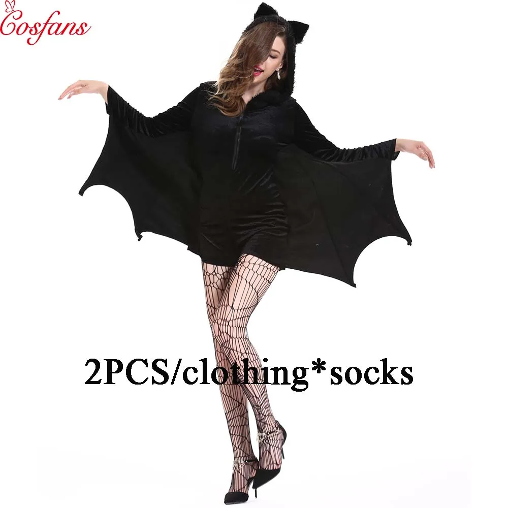 2PCS Halloween female cosplay vampire bat costume party role playing Batman jumpsuit hoodie Bat woman costume Black vampire
2PCS Halloween female cosplay vampire bat costume party role playing Batman jumpsuit hoodie Bat woman costume Black vampire