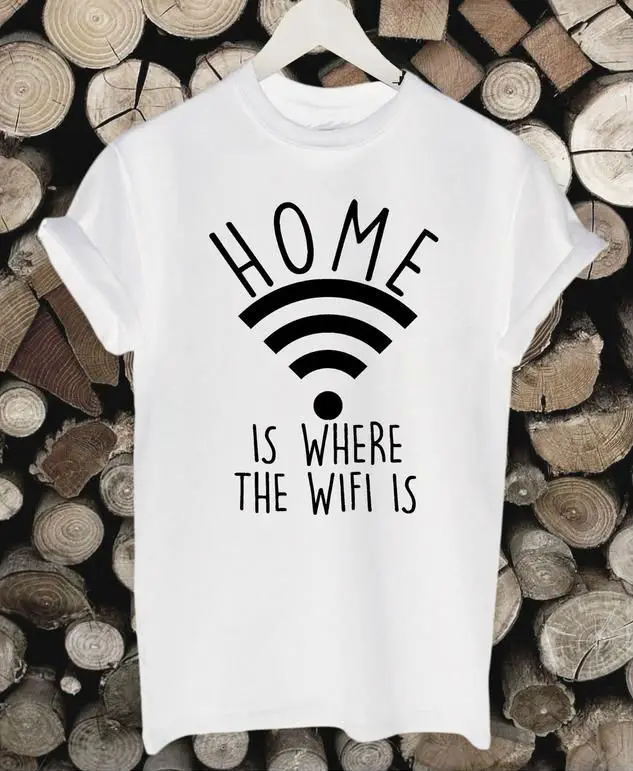 Home Is Where The Wi Fi Is Letters Print Women t shirt Cotton Casual Funny tshirts For Lady Top Tee White Gray H-135
Home Is Where The Wi Fi Is Letters Print Women t shirt Cotton Casual Funny tshirts For Lady Top Tee White Gray H-135