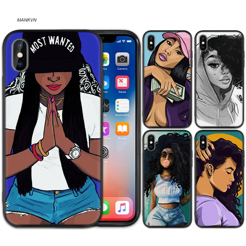 Afro Girls Thin Anti-knock TPU Silicone Case Cover for iPhone X XS XR XS 11 11Pro Max 7 8 6 6S 5 5S SE Plus Fundas Capa Cover
Afro Girls Thin Anti-knock TPU Silicone Case Cover for iPhone X XS XR XS 11 11Pro Max 7 8 6 6S 5 5S SE Plus Fundas Capa Cover
