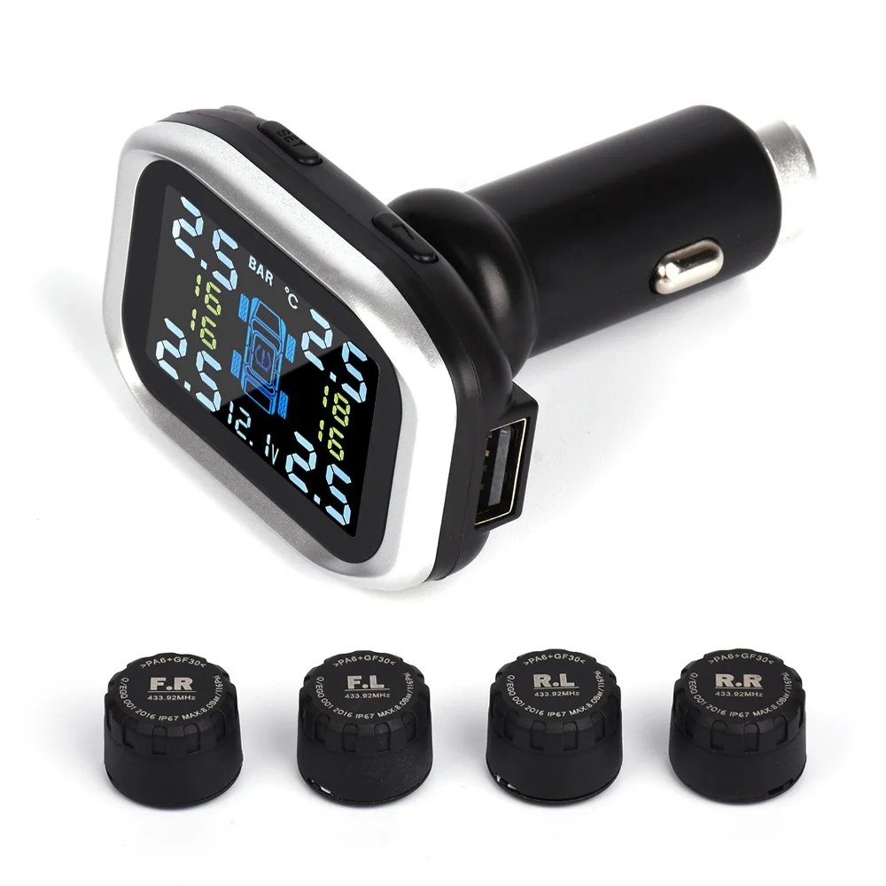Smart Car TPMS Tyre Pressure Monitoring System Solar Power charging Digital LCD Display Tire Auto Security Alarm Systems
Smart Car TPMS Tyre Pressure Monitoring System Solar Power charging Digital LCD Display Tire Auto Security Alarm Systems