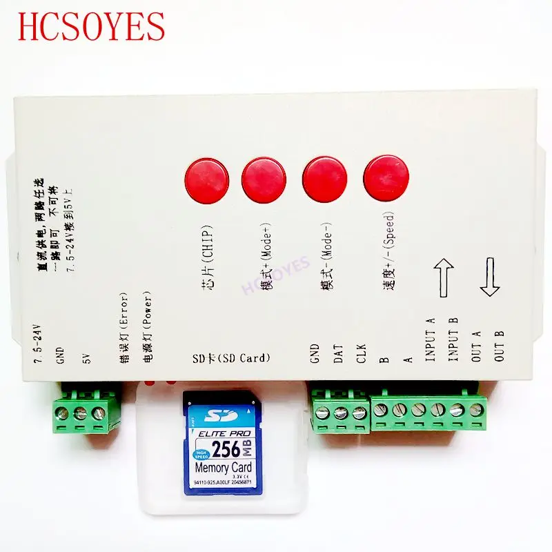 T1000S SD Card WS2801 APA102 WS2811 WS2812B LPD6803 LED 2048 Pixels Controller DC5~24V T-1000S RGB Controller
T1000S SD Card WS2801 APA102 WS2811 WS2812B LPD6803 LED 2048 Pixels Controller DC5~24V T-1000S RGB Controller