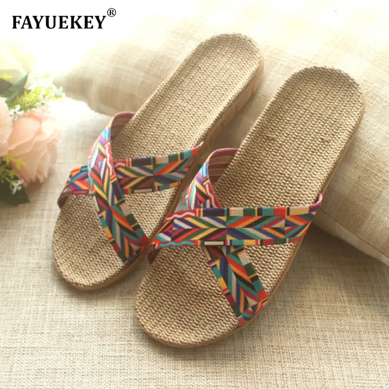 FAYUEKEY New Summer Home Linen Flax Women Slippers Lady Beach Breathable Non-slip Slides Sandals Zapatillas de mujer Flat Shoes
FAYUEKEY New Summer Home Linen Flax Women Slippers Lady Beach Breathable Non-slip Slides Sandals Zapatillas de mujer Flat Shoes