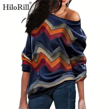 Autumn Sweater Women 2020 Striped Print Off Shoulder Knitted Sweaters Female Vintage Casual Loose Pullover Sweater Pull Femme 
Autumn Sweater Women 2020 Striped Print Off Shoulder Knitted Sweaters Female Vintage Casual Loose Pullover Sweater Pull Femme