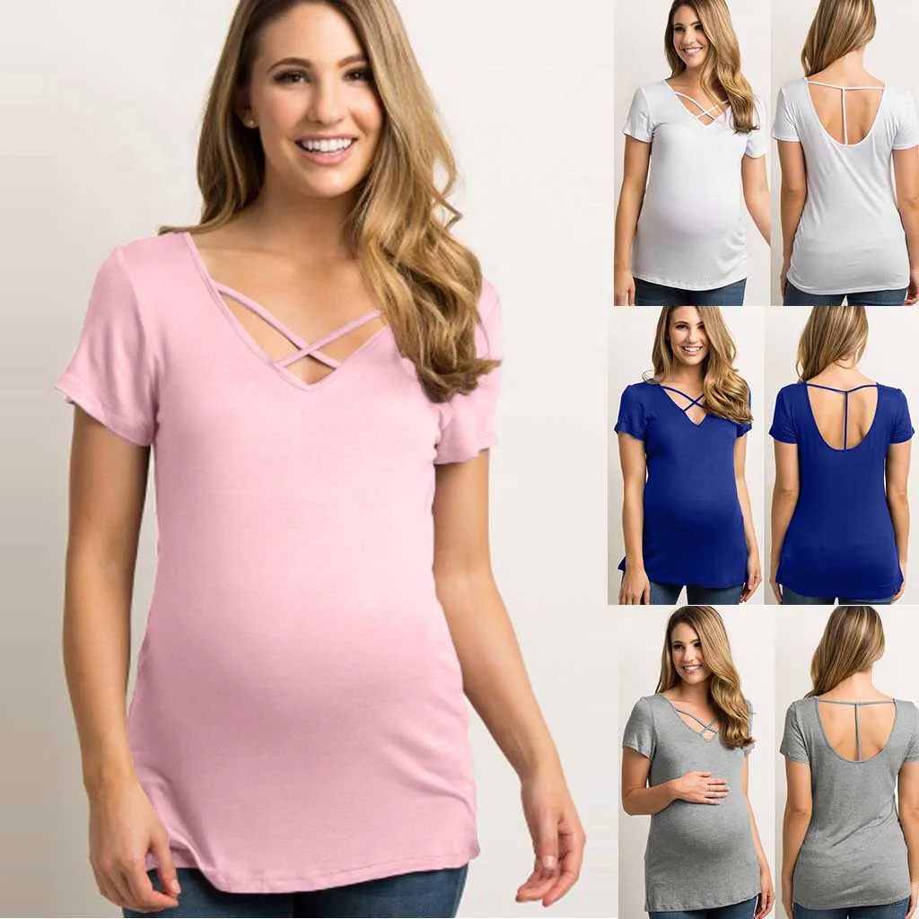 Womens Maternity Solid Cross Tops Pregnancy Clothes Top Blouse Shirt O-Neck maternity t shirt ropa premama embarazadas
Womens Maternity Solid Cross Tops Pregnancy Clothes Top Blouse Shirt O-Neck maternity t shirt ropa premama embarazadas