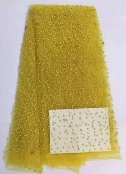 african french lace fabric high quality 2020 with beads New style African Tulle Laces for Party R8492 
african french lace fabric high quality 2020 with beads New style African Tulle Laces for Party R8492