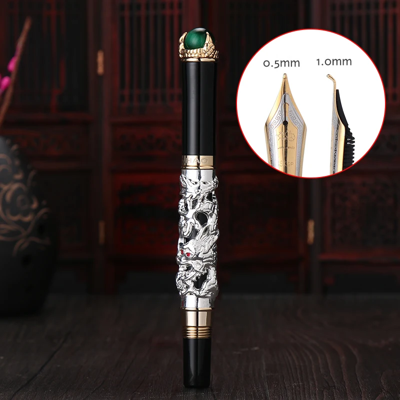 

Jinhao Dragon Fountain Pen High Quality Pluma Stylo Plume Caneta Tinteiro Pluma FuenteTitanium Dolma Kalem Tips Collection Gifts