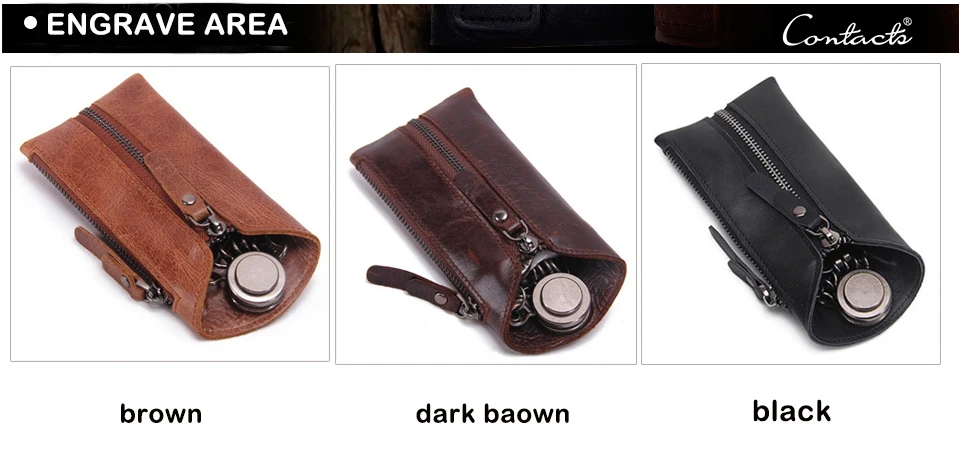 Vintage Genuine Leather Men Key Wallet For Car Keychain Covers Zipper Key Case Bag Male Key Holder Housekeeper Keys Organizer 6