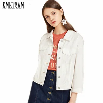 KMETRAM 2020 Spring Autumn Women's Denim Jackets Vintage White Coat Female Short Slim Jean Jacket Women Jaqueta Feminina HH865
KMETRAM 2020 Spring Autumn Women's Denim Jackets Vintage White Coat Female Short Slim Jean Jacket Women Jaqueta Feminina HH865