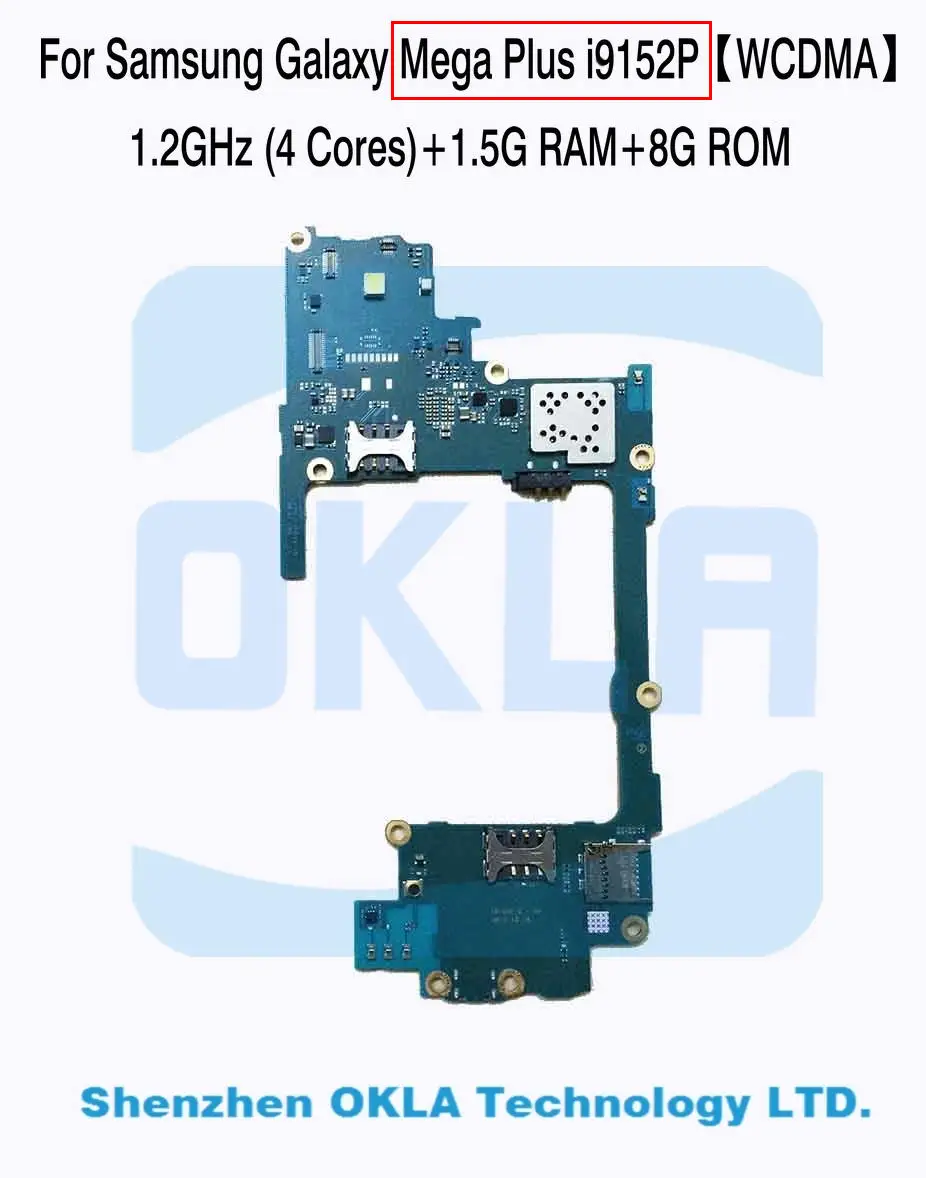 1pcs For Samsung Galaxy Mega Plus GT i9152P 1.5G RAM 8G ROM WCDMA Mainboard Motherboard Logic Board Replacement used original
1pcs For Samsung Galaxy Mega Plus GT i9152P 1.5G RAM 8G ROM WCDMA Mainboard Motherboard Logic Board Replacement used original