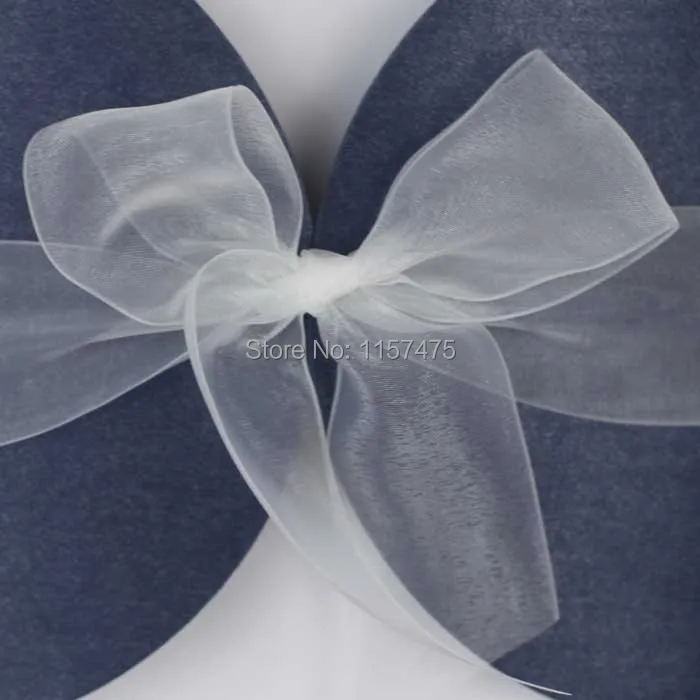 HI1087-09 Nice Blue and White Invitation Card with Organza Ribbon Bow.JPG