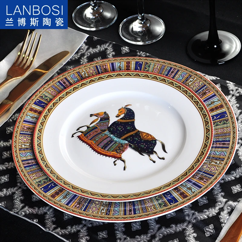 European Fine Bone China Western Dish Plates Beautiful Ceramic Tableware Hotel Decorative Plate For Dessert,Steak,Snack,Cake
European Fine Bone China Western Dish Plates Beautiful Ceramic Tableware Hotel Decorative Plate For Dessert,Steak,Snack,Cake
