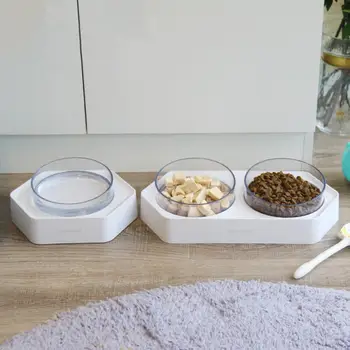 300ML Non Slip Hexagonal Base Bevel Transparent Plastic Cat Feeding Bowl Pet Dog Cat Water Food Feeding Bowl With Base
300ML Non Slip Hexagonal Base Bevel Transparent Plastic Cat Feeding Bowl Pet Dog Cat Water Food Feeding Bowl With Base