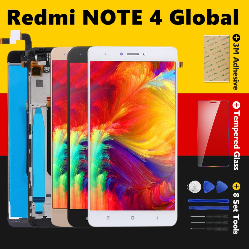 For Xiaomi Redmi Note 4 Global Version LCD Display Screen Touch Screen digitizer assembly with Frame Snapdragon 625 Repair Parts
For Xiaomi Redmi Note 4 Global Version LCD Display Screen Touch Screen digitizer assembly with Frame Snapdragon 625 Repair Parts