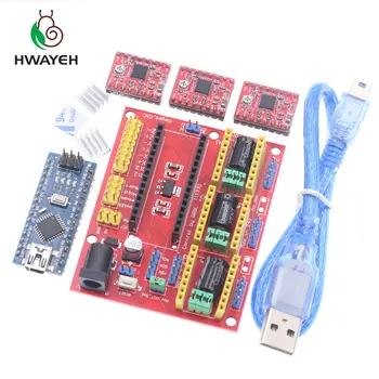 Free shipping! CNC shield V4 engraving machine 3D Printer+ 3pcs A4988 driver expansion board NANO V3. 0 with USB cable NANO 3.0
Free shipping! CNC shield V4 engraving machine 3D Printer+ 3pcs A4988 driver expansion board NANO V3. 0 with USB cable NANO 3.0