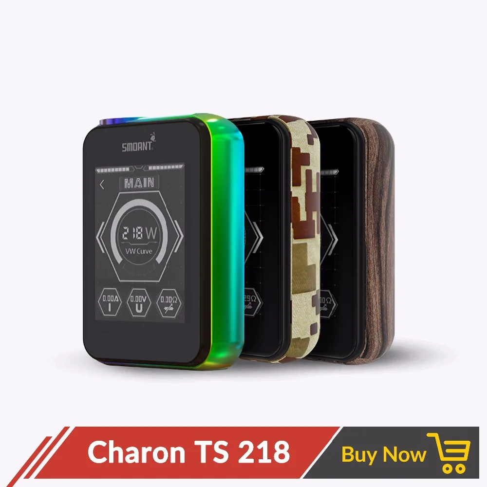 Original Electronic Cigarette Smoant Charon TS 218W Box Mod With 2.4 inch Touch Screen Power By Dual 18650 Battery for RTA RDA
Original Electronic Cigarette Smoant Charon TS 218W Box Mod With 2.4 inch Touch Screen Power By Dual 18650 Battery for RTA RDA