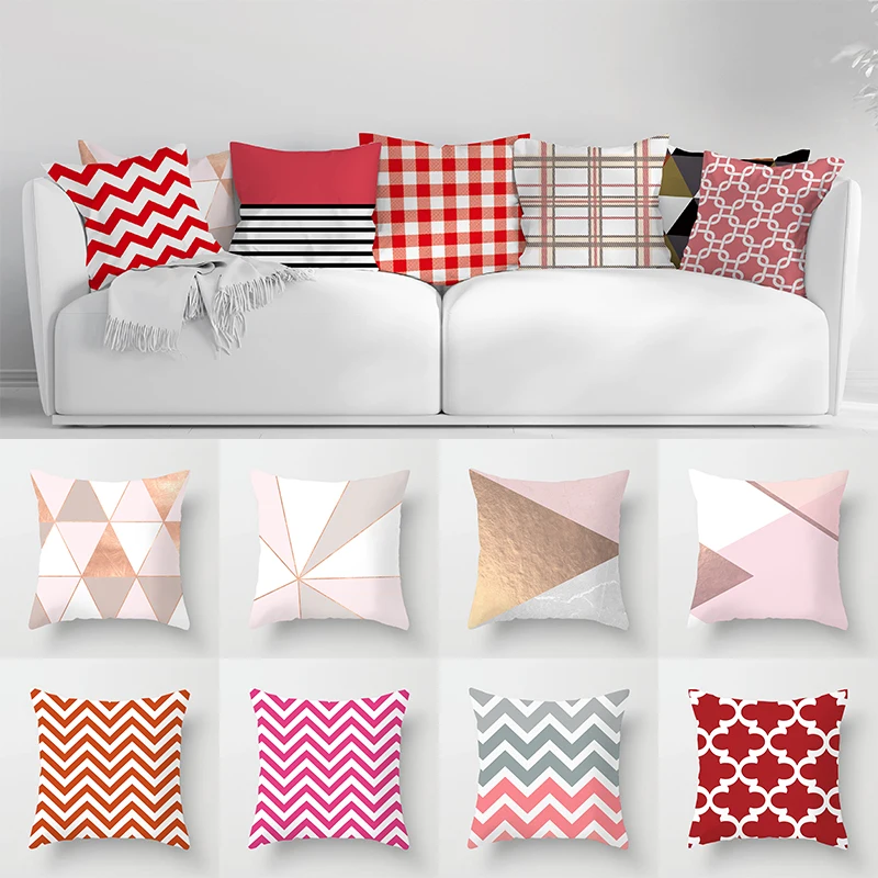 Pink Color Cushion Cover Geometric Print Decorative Pillows Red Stripe Pillow Case Pillows Decor Home For Car/bed /sofa
Pink Color Cushion Cover Geometric Print Decorative Pillows Red Stripe Pillow Case Pillows Decor Home For Car/bed /sofa