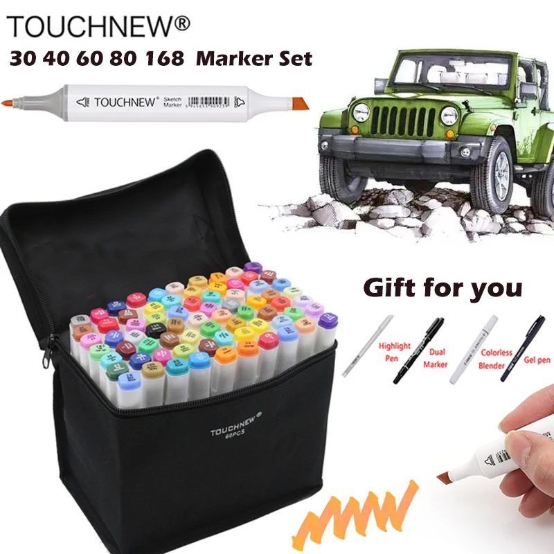 TOUCHNEW 168 colros Can Choose any Colors Markers Set Dual Headed Sketch Marker Pen For Drawing Manga Animation Art Supplies
TOUCHNEW 168 colros Can Choose any Colors Markers Set Dual Headed Sketch Marker Pen For Drawing Manga Animation Art Supplies