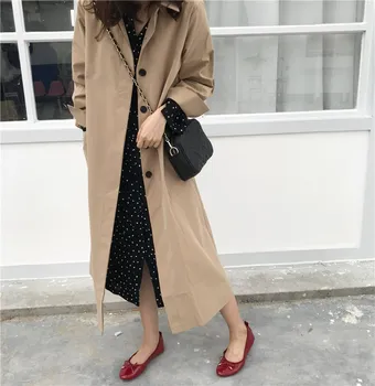2019 Autumn Single-breasted Long Windbreaker Women Korean Retro Thin Loose Coat Clothes Small Jacket
2019 Autumn Single-breasted Long Windbreaker Women Korean Retro Thin Loose Coat Clothes Small Jacket