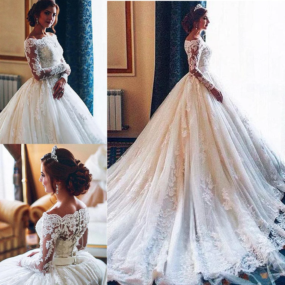 Vestidos De Novia Cathedral/ Royal Train Wedding Dress 2019 Boat Neck Appliques Lace Beading Ball Gown Wedding Dresses Marriage
Vestidos De Novia Cathedral/ Royal Train Wedding Dress 2019 Boat Neck Appliques Lace Beading Ball Gown Wedding Dresses Marriage
