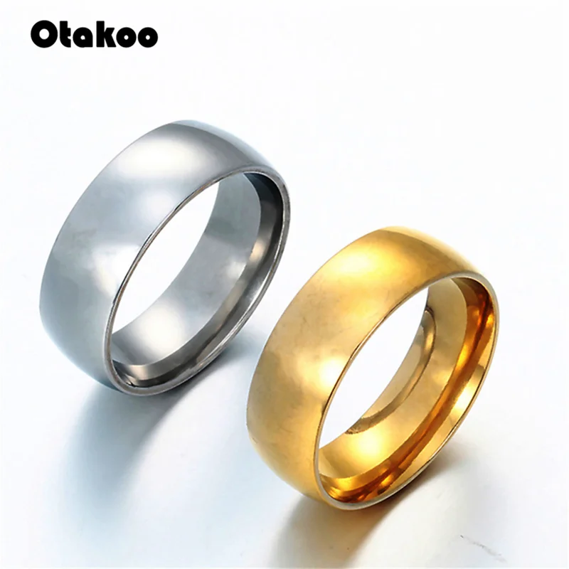 Otakoo Titanium Steel Silver Gold Anti-allergy Smooth Simple Wedding Couples Rings Bijouterie for Man or Woman Gift
Otakoo Titanium Steel Silver Gold Anti-allergy Smooth Simple Wedding Couples Rings Bijouterie for Man or Woman Gift