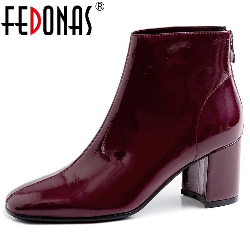 FEDONAS Brand Winter Women Ankle Boots Fashion Square Toe High Heels Genuine Cow Patent Leather Chelsea Boots Party Shoes Woman
FEDONAS Brand Winter Women Ankle Boots Fashion Square Toe High Heels Genuine Cow Patent Leather Chelsea Boots Party Shoes Woman