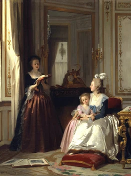 Classical figurative painting canvas portrait art poster picture court painting mother and child modern decorative art
Classical figurative painting canvas portrait art poster picture court painting mother and child modern decorative art
