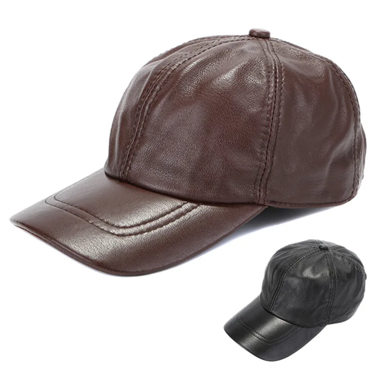 Man Genuine Leather Baseball Hat Spring Fall Winter Adjustable Male Cap Fashion Short Eave Pure Color Sport Casual Men Caps H266
Man Genuine Leather Baseball Hat Spring Fall Winter Adjustable Male Cap Fashion Short Eave Pure Color Sport Casual Men Caps H266