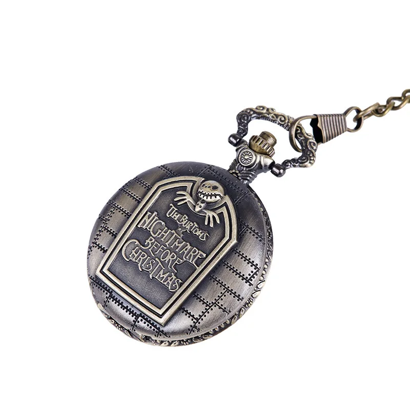 The Nightmare Before Christmas Pocket Watch Skeleton Retro Quartz Pocket Watch Necklace FOB Watches With Chain Women Men Gifts
The Nightmare Before Christmas Pocket Watch Skeleton Retro Quartz Pocket Watch Necklace FOB Watches With Chain Women Men Gifts