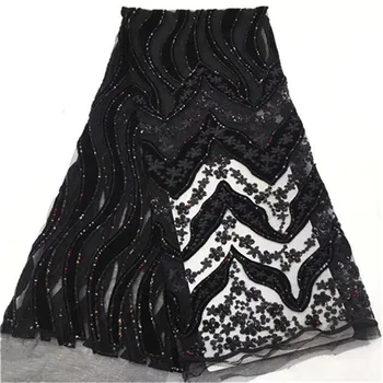 Nigerian Cord Lace Fabric High Quality Net Mesh Lace Guipure Party Dress African Lace Fabric Black Sequins
Nigerian Cord Lace Fabric High Quality Net Mesh Lace Guipure Party Dress African Lace Fabric Black Sequins