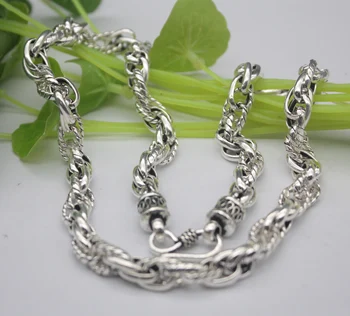 Retro Pure S925 Silver Fit Men Necklace Double Collar Circle 8mm Link Chain Thick 21.6"L 
Retro Pure S925 Silver Fit Men Necklace Double Collar Circle 8mm Link Chain Thick 21.6"L