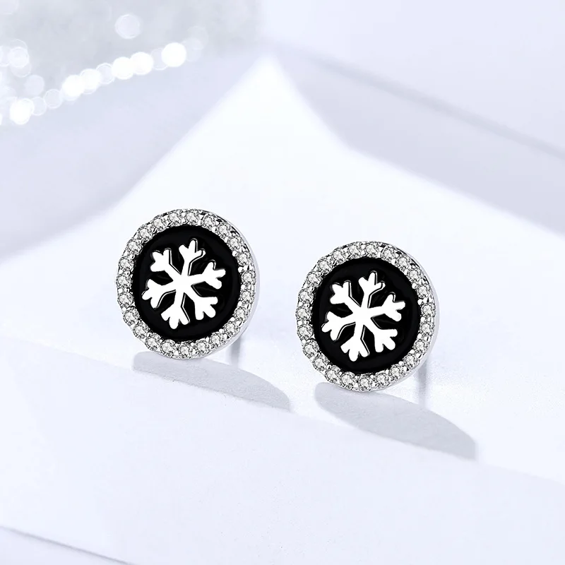 snowflake black earrings 3