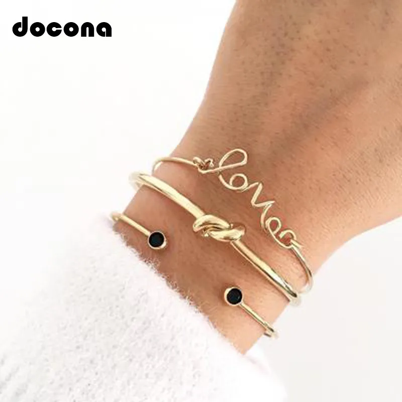 Docona Bohemian Gold Color Knot Letter Bangle Bracelet Set for Women Open Adjustable Bracelet Boho Jewelry 3pcs/1set 6387
Docona Bohemian Gold Color Knot Letter Bangle Bracelet Set for Women Open Adjustable Bracelet Boho Jewelry 3pcs/1set 6387