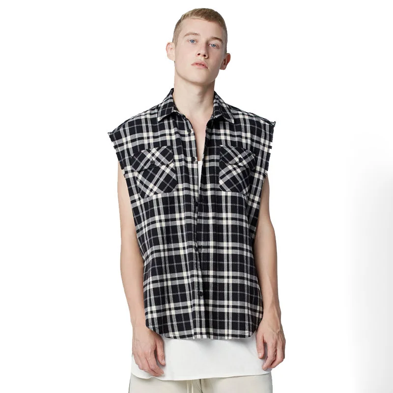 Sleeveless Cotton Plaid Men's Shirt Side Zipper Hip Hop 2020 Summer Shirts Loose Oversize Shirt Retro
Sleeveless Cotton Plaid Men's Shirt Side Zipper Hip Hop 2020 Summer Shirts Loose Oversize Shirt Retro