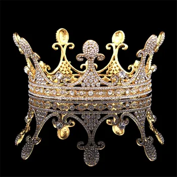 Baroque Queen King Gold Bride Tiara Crown Headdress Prom Bridal Tiaras and Crowns Wedding Hair Jewelry Accessories Pageant
Baroque Queen King Gold Bride Tiara Crown Headdress Prom Bridal Tiaras and Crowns Wedding Hair Jewelry Accessories Pageant