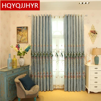 European luxury villa peacock embroidered blackout curtains for Living Room high quality blue elegant curtains for bedroom hotel
European luxury villa peacock embroidered blackout curtains for Living Room high quality blue elegant curtains for bedroom hotel