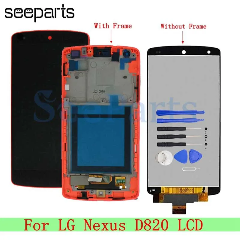 

For LG Google Nexus 5 D820 D821 LCD Display Touch Screen Digitizer Assembly With Frame 4.95" For LG Nexus 5 D820 LCD Replacement