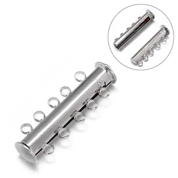 5-strands 10-holes tube brass magnetic slide lock clasps, nickel free, Metal, 30x10x7mm, hole: 2mm
5-strands 10-holes tube brass magnetic slide lock clasps, nickel free, Metal, 30x10x7mm, hole: 2mm