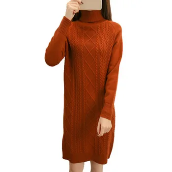 2018 Winter Women's Twist Warm Knitted Sweater Long Dress Ladies Turtleneck Full Sleeve Long Slim Knitted Sweater Pullover F532
2018 Winter Women's Twist Warm Knitted Sweater Long Dress Ladies Turtleneck Full Sleeve Long Slim Knitted Sweater Pullover F532