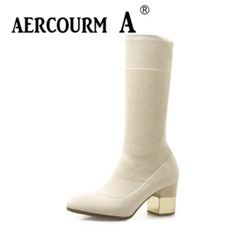 Aercourm A Women Autumn Knitting Boots Lady Slip-on Boots Women Basic Shoes Solid Boots Rond Toe High Heels Breathable Shoes
Aercourm A Women Autumn Knitting Boots Lady Slip-on Boots Women Basic Shoes Solid Boots Rond Toe High Heels Breathable Shoes