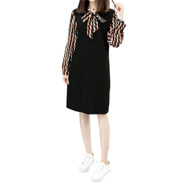 Plus Size 2018 New Autumn Fashion Women dress Patchwork Slim Chiffon Fat Mm Dresses Black 9106
Plus Size 2018 New Autumn Fashion Women dress Patchwork Slim Chiffon Fat Mm Dresses Black 9106
