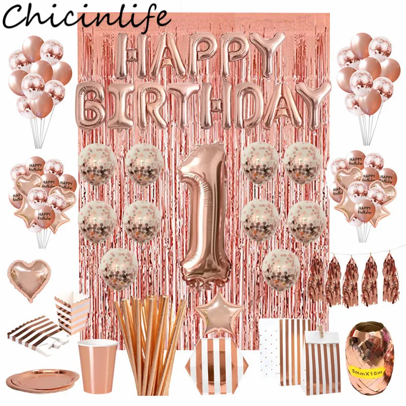 Chicinlife Rosegold 1st Birthday Decoration Number Foil Balloon Popcorn Box Paper Plates Baby Kids First Birthday Party Supplies
Chicinlife Rosegold 1st Birthday Decoration Number Foil Balloon Popcorn Box Paper Plates Baby Kids First Birthday Party Supplies