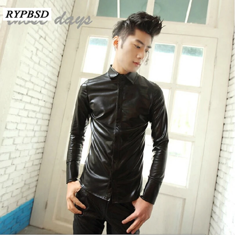 Mens Gold Clothing 2019 Black Silver Men Shirt Long Sleeve Faux Leather Gold Paillette Performance Luxury Mens Nightclub Shirt
Mens Gold Clothing 2019 Black Silver Men Shirt Long Sleeve Faux Leather Gold Paillette Performance Luxury Mens Nightclub Shirt