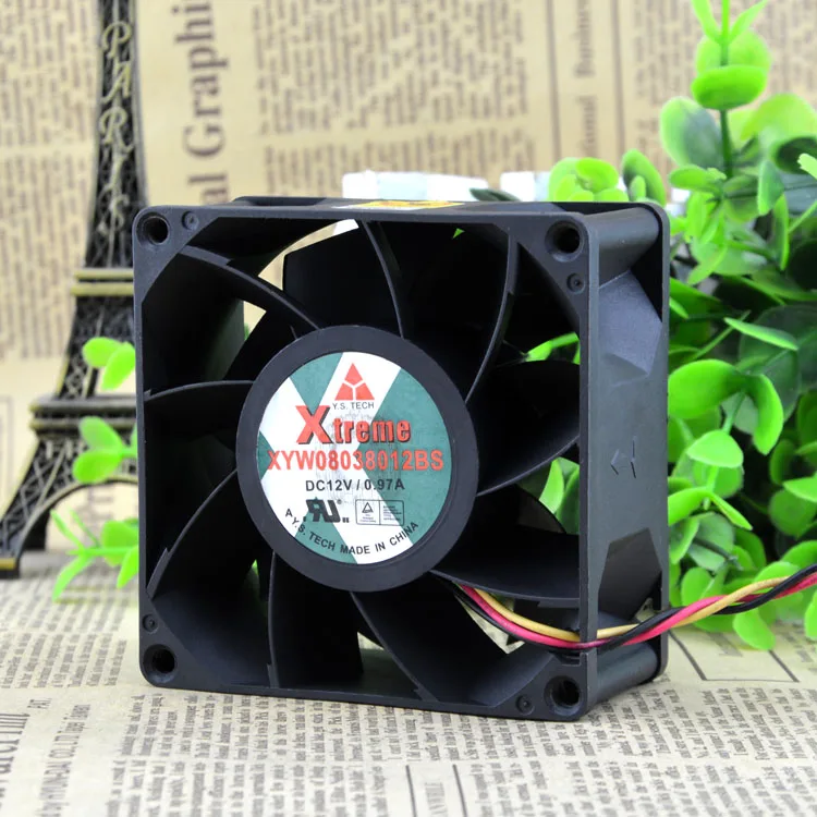 Free Shipping For Y.S.TECH XYW08038012BS DC 12V 0.97A, 80x80x38mm 3-wire 70mm Server Square fan
Free Shipping For Y.S.TECH XYW08038012BS DC 12V 0.97A, 80x80x38mm 3-wire 70mm Server Square fan