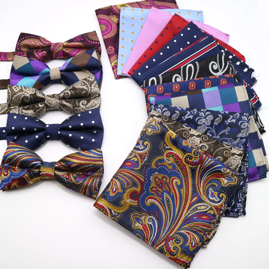 Luxury Men's Bowtie Handkerchief Set Adjustable Man Vintage Polka Dot Floral Bows Tie butterflies Squares Lot For Wedding Party
Luxury Men's Bowtie Handkerchief Set Adjustable Man Vintage Polka Dot Floral Bows Tie butterflies Squares Lot For Wedding Party
