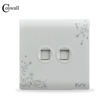 COSWALL Fashion Telephone Socket With RJ45 Data Internet Computer Outlet Ivory White, Brief Art Pattern Panel, AC 110~250V
COSWALL Fashion Telephone Socket With RJ45 Data Internet Computer Outlet Ivory White, Brief Art Pattern Panel, AC 110~250V