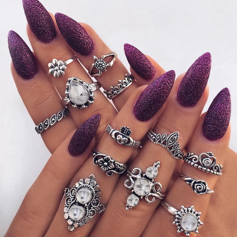 13 Pcs/set Bohemian Retro Crystal Flower Leaves Hollow Lotus Gem Gold Silver Ring Set Women Wedding Anniversary Gift
13 Pcs/set Bohemian Retro Crystal Flower Leaves Hollow Lotus Gem Gold Silver Ring Set Women Wedding Anniversary Gift